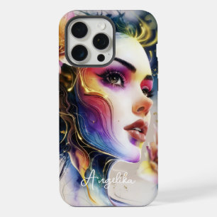 Himmels-Handyhülle Gemalte Frau Fantasy-Liebhaber iPhone 15 Pro Max Hülle