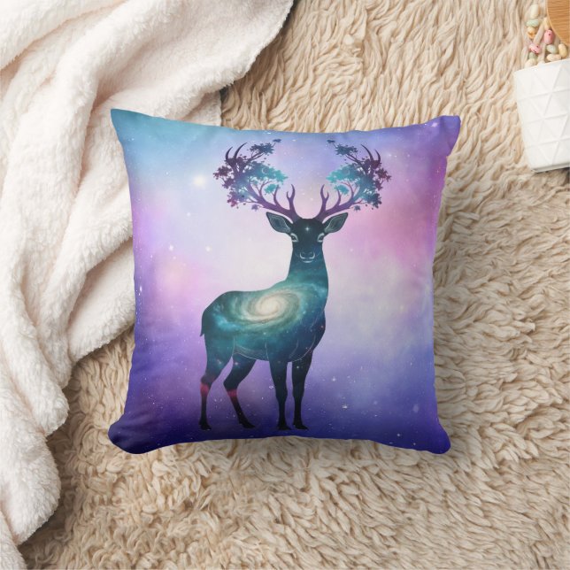 Himmels Hirsch Silhouette Kissen (Decke)