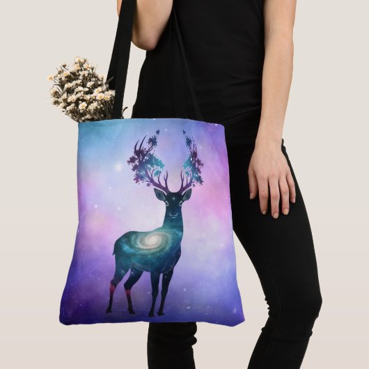 Himmels Hirsch Silhouette Tote Tasche (Von Nahem)