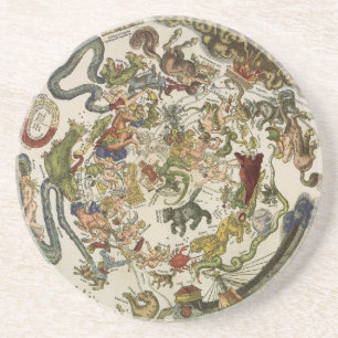 Himmels Karte von Peter Apian, Vintage Astronomie Sandstein Untersetzer
