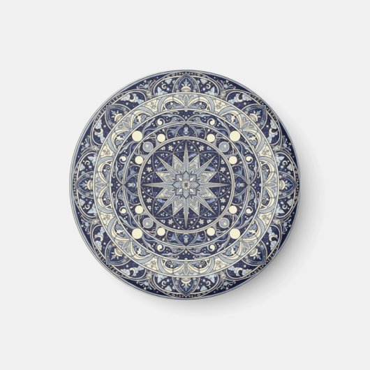 Himmels-Kompass-Mandala-Sternenmuster-Kunst Magnet (Vorne)
