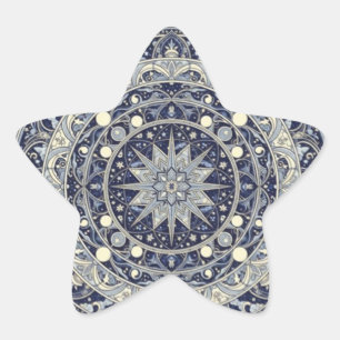 Himmels-Kompass-Mandala-Sternenmuster-Kunst Stern-Aufkleber