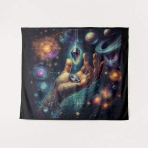 Himmels Kristall in der Palm Galaxy Spacy Wandteppich