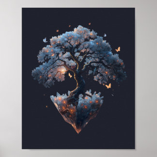 Himmels Kristallbaum – Fantasie-Naturkunst Poster