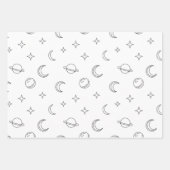 Himmels-Linienkunst Geschenkpapier Set (Vorderseite 3)