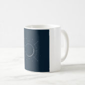 Himmels-Linienkunst-Tasse - Navy & Silber Kaffeetasse (VorderseiteRechts)