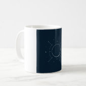 Himmels-Linienkunst-Tasse - Navy & Silber Kaffeetasse (Vorderseite Links)