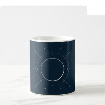 Himmels-Linienkunst-Tasse - Navy & Silber (vollstä