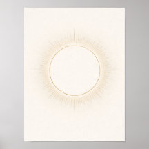 Himmels-Minimal-Sonne-Wandkunst – Neutrales Beige