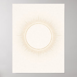 Himmels-Minimal-Sonne-Wandkunst – Neutrales Beige Poster