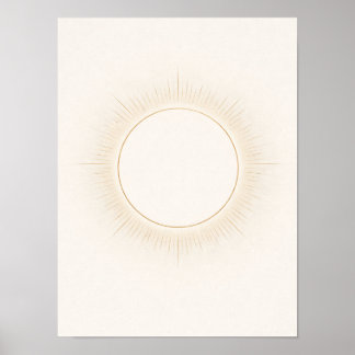Himmels-Minimal-Sonne-Wandkunst – Neutrales Beige Poster