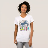 Himmels Pferd „HARD“ – Kosmische Graffiti-Kunst-De T-Shirt (Vorne ganz)