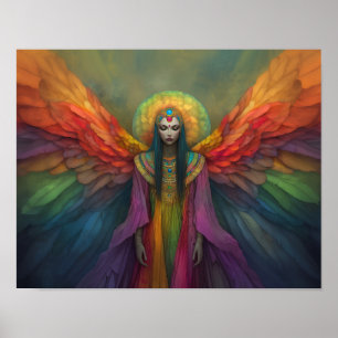 Himmels-Regenbogengöttin Engel Geistführer Kunst Poster