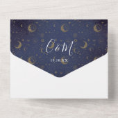 Himmels-Signatur-Schrift Hochzeit All In One Einladung (Rückseite)