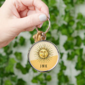 Himmels-Sonne-Gesicht Farbblock-Monogramm  Schlüsselanhänger (Hand)