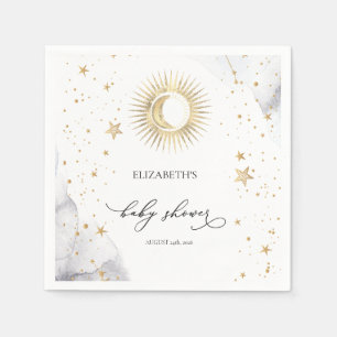 Himmels-Sonne, Mond, Sterne Baby Shower  Serviette
