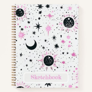 Himmels-Sonne-Mond-Sterne-Skizzenbuch Notizblock