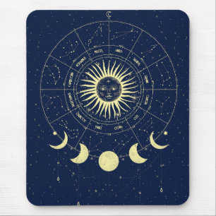 Himmels-Sonne-Mondphasen-Tierkreis Mousepad