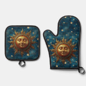 Himmels-Sonne Ofenhandschuh & Topflappen-Set (Vorderseite)