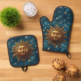 Himmels-Sonne Ofenhandschuh & Topflappen-Set