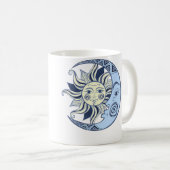 Himmels-Sonne-und-Mond-Boho Kaffeetasse (VorderseiteRechts)