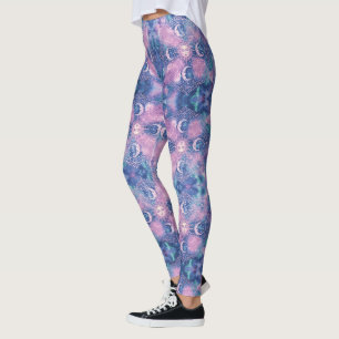 Himmels-Sonne- und Mond-Mandala-Galaxie-Nebel Leggings