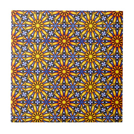 Himmels-Sonnen-Mandala-Steinkocher Fliese (Vorderseite)
