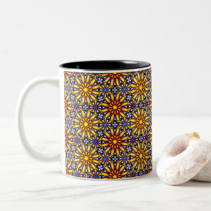 Himmels-Sonnen-Mandala-Steinkocher Zweifarbige Tasse