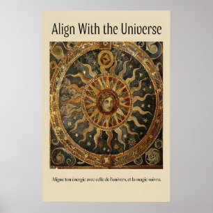 Himmels-Sonnen-Mosaik-Kunst Antique Astrologie Poster