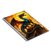 Himmels-Sonnenfeuer-Drachen-Fantasy Notizblock (Rechte Seite)