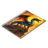 Himmels-Sonnenfeuer-Drachen-Fantasy Notizblock (Linke Seite)