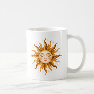 Himmels-Sonnengesicht Vintage Boho Kunst Kaffeetasse
