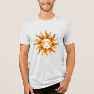Himmels-Sonnengesicht Vintage Boho Kunst  Tri-Blend Shirt
