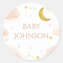 Himmels-Tags für Baby-Party-Geschenke | Goldener S Runder Aufkleber