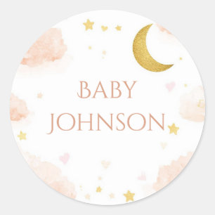 Himmels-Tags für Baby-Party-Geschenke Goldener S Runder Aufkleber