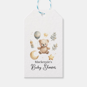 Himmels-Teddybär-Wasserfarben-Baby-Party Geschenkanhänger