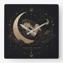 Himmels-Träume Luxus Mond & Sterne Wanduhr