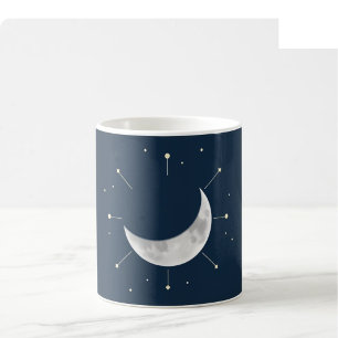 Himmels-Wasserfarben-Tasse - Tiefes Navy & Silber  Kaffeetasse