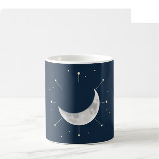 Himmels-Wasserfarben-Tasse - Tiefes Navy & Silber  Kaffeetasse