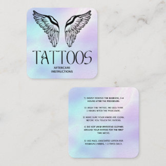 Himmels Winkel Tattoo Nachsorgeanweisungen  Quadratische Visitenkarte