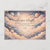Himmels Wolken Sterne Baby Shower Windel Raffle Begleitkarte (Vorderseite)