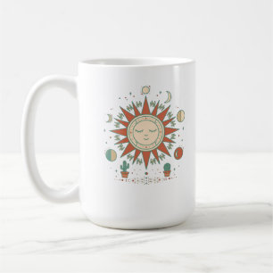 Himmels-Wüsten-Wanduhr - Sonne Mond Planet Kakteen Kaffeetasse