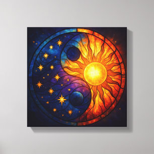 Himmels Yin Yang Buntglas Kunst Leinwanddruck