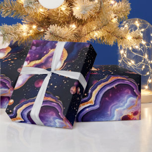 Himmelsachat Kosmischer Galaxie-Stein Geschenkpapier
