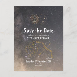 Himmelsastrologie Gemini Sagittarius Sternzeichen Ankündigungspostkarte