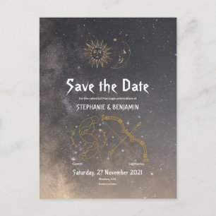 Himmelsastrologie Gemini Sagittarius Sternzeichen Ankündigungspostkarte