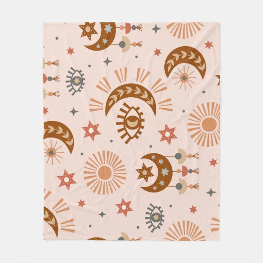 Himmelsauge, Mond, Sonnenmuster. Fleecedecke (Vorderseite)