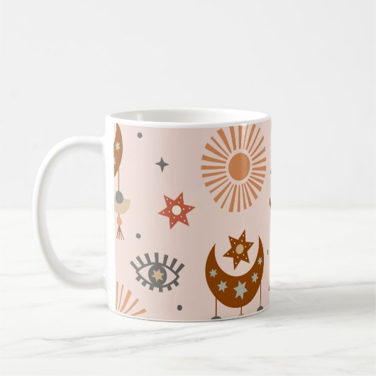 Himmelsauge, Mond, Sonnenmuster. Kaffeetasse (Links)