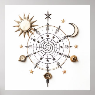 Himmelsbalance-Mandala-Druck Poster