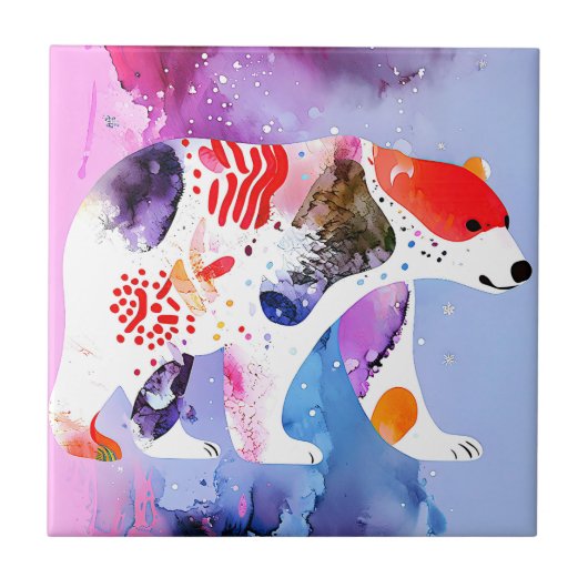 Himmelsbär mit einem Lächeln Fliese (Vorderseite)